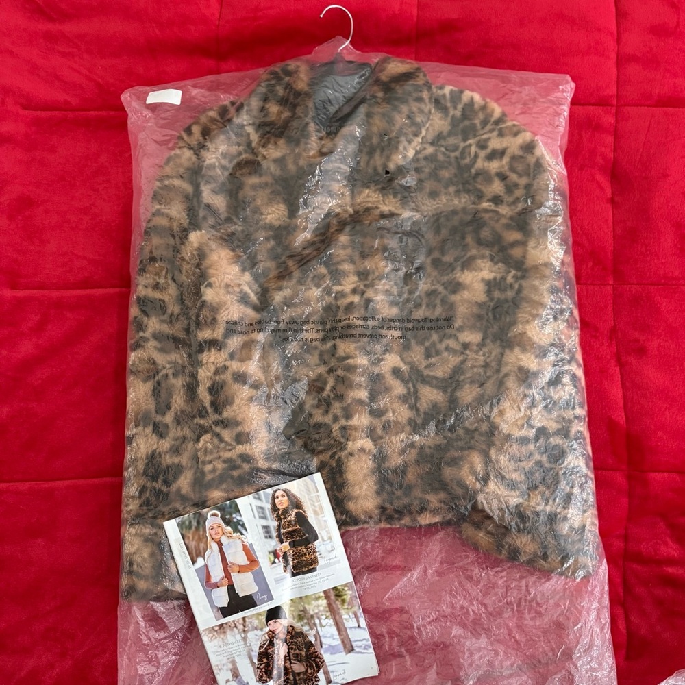 Fabulous Furs Charcoal leopard jacket size Large - Picture 6 of 6
